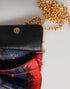 Dolce & Gabbana Red Blue Leather Sicily Crossbody Chain SatchelBorse Bag